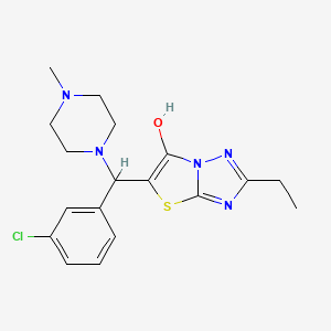 molecular formula C18H22ClN5OS B2725789 5-((3-Chlorophenyl)(4-methylpiperazin-1-yl)methyl)-2-ethylthiazolo[3,2-b][1,2,4]triazol-6-ol CAS No. 898346-42-4