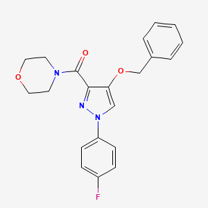 molecular formula C21H20FN3O3 B2725791 (4-(苄氧基)-1-(4-氟苯基)-1H-吡唑-3-基)(吗啉基)甲酮 CAS No. 1172284-18-2