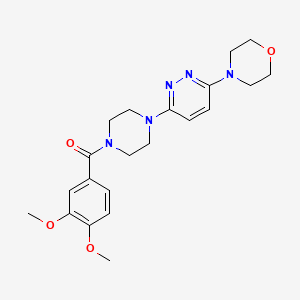 molecular formula C21H27N5O4 B2725797 (3,4-Dimethoxyphenyl)(4-(6-morpholinopyridazin-3-yl)piperazin-1-yl)methanone CAS No. 898437-60-0