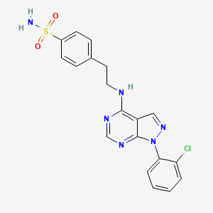 4-[2-[[1-(2-Chlorophenyl)pyrazolo[3,4-d]pyrimidin-4-yl]amino]ethyl]benzenesulfonamide