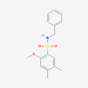 molecular formula C16H19NO3S B272580 N-benzyl-2-methoxy-4,5-dimethylbenzenesulfonamide 