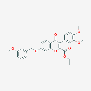 molecular formula C28H26O8 B2725812 Ethyl 3-(3,4-dimethoxyphenyl)-7-[(3-methoxyphenyl)methoxy]-4-oxochromene-2-carboxylate CAS No. 610751-62-7