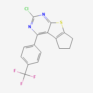 10-Chloro-12-[4-(trifluoromethyl)phenyl]-7-thia-9,11-diazatricyclo[6.4.0.0,2,6]dodeca-1(12),2(6),8,10-tetraene