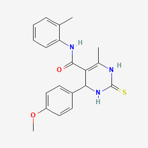 4-(4-methoxyphenyl)-6-methyl-N-(2-methylphenyl)-2-thioxo-1,2,3,4-tetrahydropyrimidine-5-carboxamide