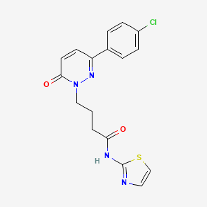 molecular formula C17H15ClN4O2S B2725822 4-(3-(4-chlorophenyl)-6-oxopyridazin-1(6H)-yl)-N-(thiazol-2-yl)butanamide CAS No. 946215-01-6