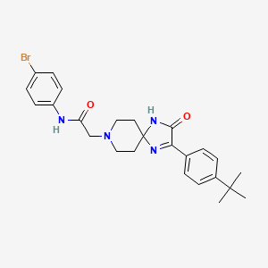 N-(4-bromophenyl)-2-[2-(4-tert-butylphenyl)-3-oxo-1,4,8-triazaspiro[4.5]dec-1-en-8-yl]acetamide