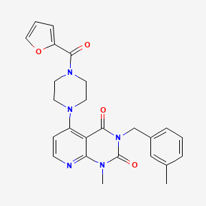 molecular formula C25H25N5O4 B2725827 5-(4-(furan-2-carbonyl)piperazin-1-yl)-1-methyl-3-(3-methylbenzyl)pyrido[2,3-d]pyrimidine-2,4(1H,3H)-dione CAS No. 1021026-41-4