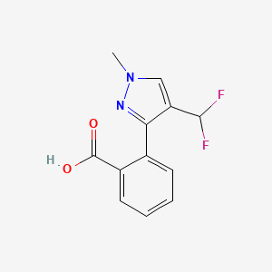 molecular formula C12H10F2N2O2 B2725849 2-[4-(Difluoromethyl)-1-methylpyrazol-3-yl]benzoic acid CAS No. 2248353-19-5