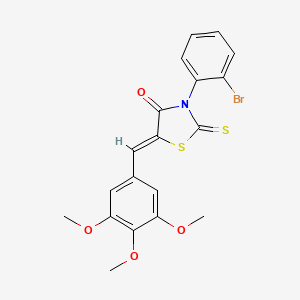 molecular formula C19H16BrNO4S2 B2725851 (Z)-3-(2-bromophenyl)-2-thioxo-5-(3,4,5-trimethoxybenzylidene)thiazolidin-4-one CAS No. 638139-23-8