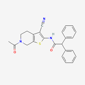N-(6-acetyl-3-cyano-4,5,6,7-tetrahydrothieno[2,3-c]pyridin-2-yl)-2,2-diphenylacetamide