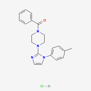 molecular formula C21H23ClN4O B2725858 phenyl(4-(1-(p-tolyl)-1H-imidazol-2-yl)piperazin-1-yl)methanone hydrochloride CAS No. 1189861-23-1