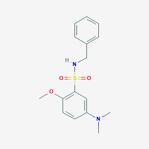 molecular formula C16H20N2O3S B272586 N-benzyl-5-(dimethylamino)-2-methoxybenzenesulfonamide 