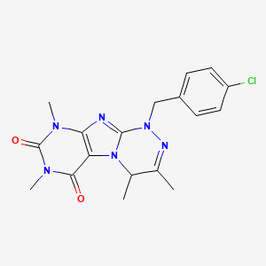 molecular formula C18H19ClN6O2 B2725873 1-(4-氯苄基)-3,4,7,9-四甲基-7,9-二氢-[1,2,4]三嗪[3,4-f]嘧啶-6,8(1H,4H)-二酮 CAS No. 898412-97-0