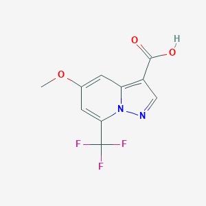 molecular formula C10H7F3N2O3 B2725877 5-Methoxy-7-(trifluoromethyl)pyrazolo[1,5-A]pyridine-3-carboxylic acid CAS No. 1363404-67-4