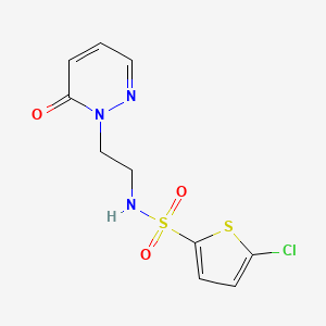 molecular formula C10H10ClN3O3S2 B2725881 5-chloro-N-(2-(6-oxopyridazin-1(6H)-yl)ethyl)thiophene-2-sulfonamide CAS No. 1049551-14-5