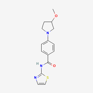 molecular formula C15H17N3O2S B2725890 4-(3-methoxypyrrolidin-1-yl)-N-(thiazol-2-yl)benzamide CAS No. 2034521-80-5