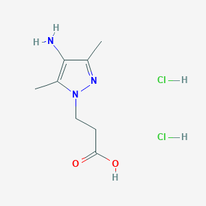 molecular formula C8H15Cl2N3O2 B2725892 3-(4-Amino-3,5-dimethyl-1H-pyrazol-1-yl)propanoic acid dihydrochloride CAS No. 1431964-76-9