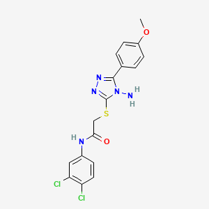 molecular formula C17H15Cl2N5O2S B2725896 2-[[4-氨基-5-(4-甲氧基苯基)-1,2,4-三唑-3-基]硫代]-N-(3,4-二氯苯基)乙酰胺 CAS No. 585555-79-9