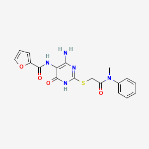 N-(4-amino-2-((2-(methyl(phenyl)amino)-2-oxoethyl)thio)-6-oxo-1,6-dihydropyrimidin-5-yl)furan-2-carboxamide