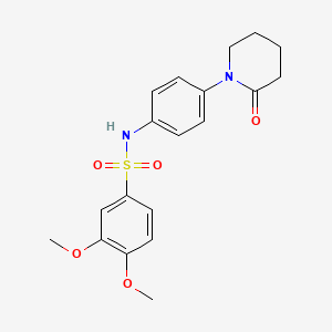 molecular formula C19H22N2O5S B2725899 3,4-dimethoxy-N-(4-(2-oxopiperidin-1-yl)phenyl)benzenesulfonamide CAS No. 941920-14-5