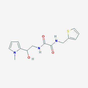 molecular formula C14H17N3O3S B2725900 N1-(2-hydroxy-2-(1-methyl-1H-pyrrol-2-yl)ethyl)-N2-(thiophen-2-ylmethyl)oxalamide CAS No. 1396871-91-2
