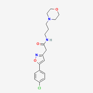 molecular formula C18H22ClN3O3 B2725905 2-(5-(4-chlorophenyl)isoxazol-3-yl)-N-(3-morpholinopropyl)acetamide CAS No. 953154-75-1