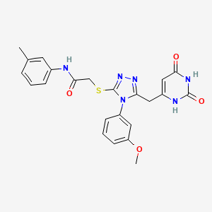 molecular formula C23H22N6O4S B2725907 2-((5-((2,6-二氧代-1,2,3,6-四氢嘧啶-4-基)甲基)-4-(3-甲氧基苯基)-4H-1,2,4-三唑-3-基)硫代)-N-(间甲苯基)乙酰胺 CAS No. 852048-88-5