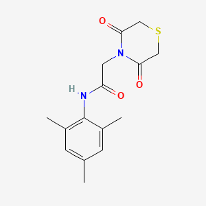 molecular formula C15H18N2O3S B2725911 2-(3,5-二氧代硫吗啉-4-基)-N-(2,4,6-三甲基苯基)乙酰胺 CAS No. 868215-21-8