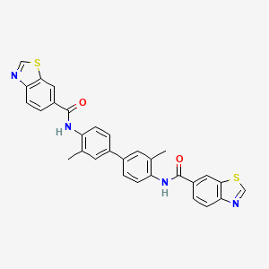 molecular formula C30H22N4O2S2 B2725913 N-[4-[4-(1,3-benzothiazole-6-carbonylamino)-3-methylphenyl]-2-methylphenyl]-1,3-benzothiazole-6-carboxamide CAS No. 681175-00-8