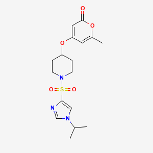 4-((1-((1-isopropyl-1H-imidazol-4-yl)sulfonyl)piperidin-4-yl)oxy)-6-methyl-2H-pyran-2-one