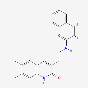 molecular formula C22H22N2O2 B2725923 (Z)-N-(2-(6,7-二甲基-2-氧代-1,2-二氢喹啉-3-基)乙基)-3-苯基丙烯酰胺 CAS No. 851096-19-0