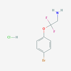 molecular formula C8H9BrClF2NO B2725924 2-(4-溴苯氧基)-2,2-二氟乙胺；盐酸盐 CAS No. 2411220-80-7