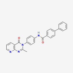 molecular formula C27H20N4O2 B2725929 N-[4-(2-methyl-4-oxopyrido[2,3-d]pyrimidin-3(4H)-yl)phenyl]biphenyl-4-carboxamide CAS No. 1005304-44-8