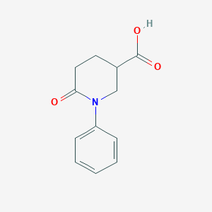molecular formula C12H13NO3 B2725933 6-氧代-1-苯基哌啶-3-羧酸 CAS No. 934550-82-0
