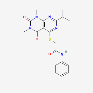 molecular formula C20H23N5O3S B2725938 2-((2-异丙基-6,8-二甲基-5,7-二氧代-5,6,7,8-四氢嘧啶[4,5-d]嘧啶-4-基)硫)-N-(对甲苯基)乙酰胺 CAS No. 863002-64-6