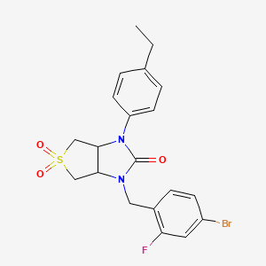 molecular formula C20H20BrFN2O3S B2725939 1-(4-bromo-2-fluorobenzyl)-3-(4-ethylphenyl)tetrahydro-1H-thieno[3,4-d]imidazol-2(3H)-one 5,5-dioxide CAS No. 912781-16-9