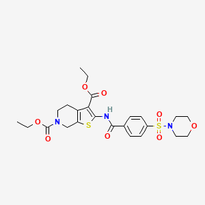 molecular formula C24H29N3O8S2 B2725940 diethyl 2-(4-(morpholinosulfonyl)benzamido)-4,5-dihydrothieno[2,3-c]pyridine-3,6(7H)-dicarboxylate CAS No. 449781-79-7