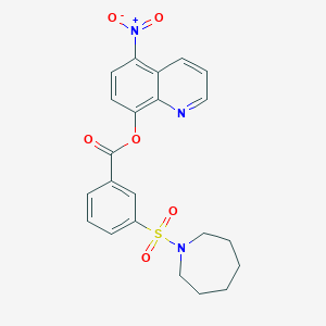 molecular formula C22H21N3O6S B2725944 5-Nitroquinolin-8-yl 3-(azepan-1-ylsulfonyl)benzoate CAS No. 690249-52-6