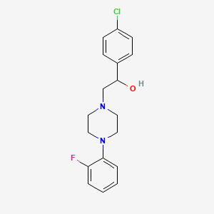 molecular formula C18H20ClFN2O B2725946 1-(4-Chlorophenyl)-2-[4-(2-fluorophenyl)piperazino]-1-ethanol CAS No. 400075-50-5