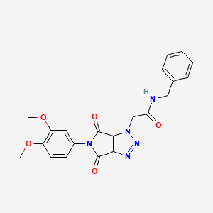 N-benzyl-2-[5-(3,4-dimethoxyphenyl)-4,6-dioxo-4,5,6,6a-tetrahydropyrrolo[3,4-d][1,2,3]triazol-1(3aH)-yl]acetamide