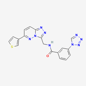 molecular formula C18H13N9OS B2725956 3-(1H-tetrazol-1-yl)-N-((6-(thiophen-3-yl)-[1,2,4]triazolo[4,3-b]pyridazin-3-yl)methyl)benzamide CAS No. 1903435-45-9