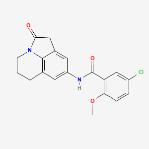 molecular formula C19H17ClN2O3 B2725961 5-chloro-2-methoxy-N-(2-oxo-2,4,5,6-tetrahydro-1H-pyrrolo[3,2,1-ij]quinolin-8-yl)benzamide CAS No. 898410-86-1