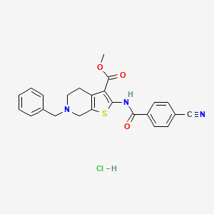 Methyl 6-benzyl-2-(4-cyanobenzamido)-4,5,6,7-tetrahydrothieno[2,3-c]pyridine-3-carboxylate hydrochloride