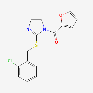 molecular formula C15H13ClN2O2S B2725967 [2-[(2-氯苯基)甲硫基]-4,5-二氢咪唑-1-基]-(呋喃-2-基)甲酮 CAS No. 851804-19-8