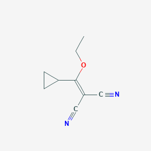 molecular formula C9H10N2O B2725969 2-[Cyclopropyl(ethoxy)methylidene]propanedinitrile CAS No. 1935012-39-7