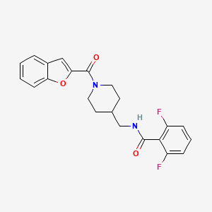 molecular formula C22H20F2N2O3 B2725973 N-((1-(benzofuran-2-carbonyl)piperidin-4-yl)methyl)-2,6-difluorobenzamide CAS No. 1323632-16-1