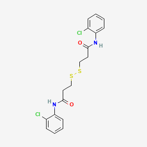 molecular formula C18H18Cl2N2O2S2 B2725983 3-{[3-(2-chloroanilino)-3-oxopropyl]disulfanyl}-N-(2-chlorophenyl)propanamide CAS No. 33312-23-1