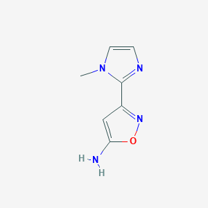 molecular formula C7H8N4O B2725989 3-(1-甲基-1H-咪唑-2-基)-1,2-噁唑-5-胺 CAS No. 1423033-90-2