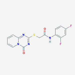 molecular formula C15H10F2N4O2S B2725997 N-(2,4-difluorophenyl)-2-(4-oxopyrido[1,2-a][1,3,5]triazin-2-yl)sulfanylacetamide CAS No. 896326-63-9