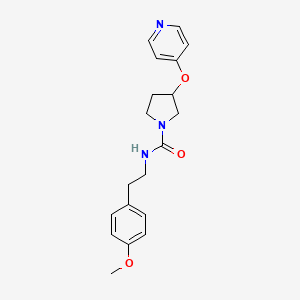 molecular formula C19H23N3O3 B2726001 N-(4-甲氧基苯乙基)-3-(吡啶-4-氧基)吡咯啉-1-甲酰胺 CAS No. 2034301-37-4